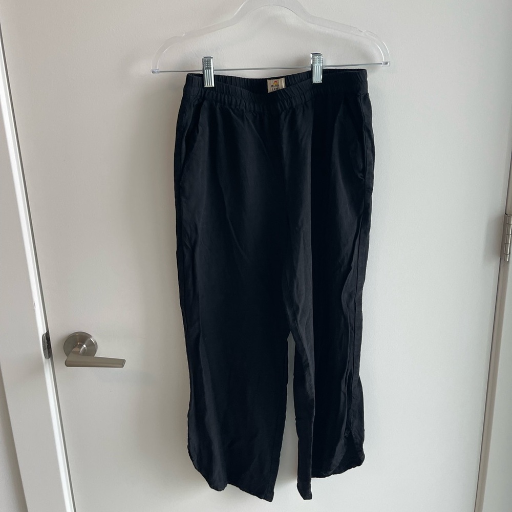 Marine Layer Black Linen Pants